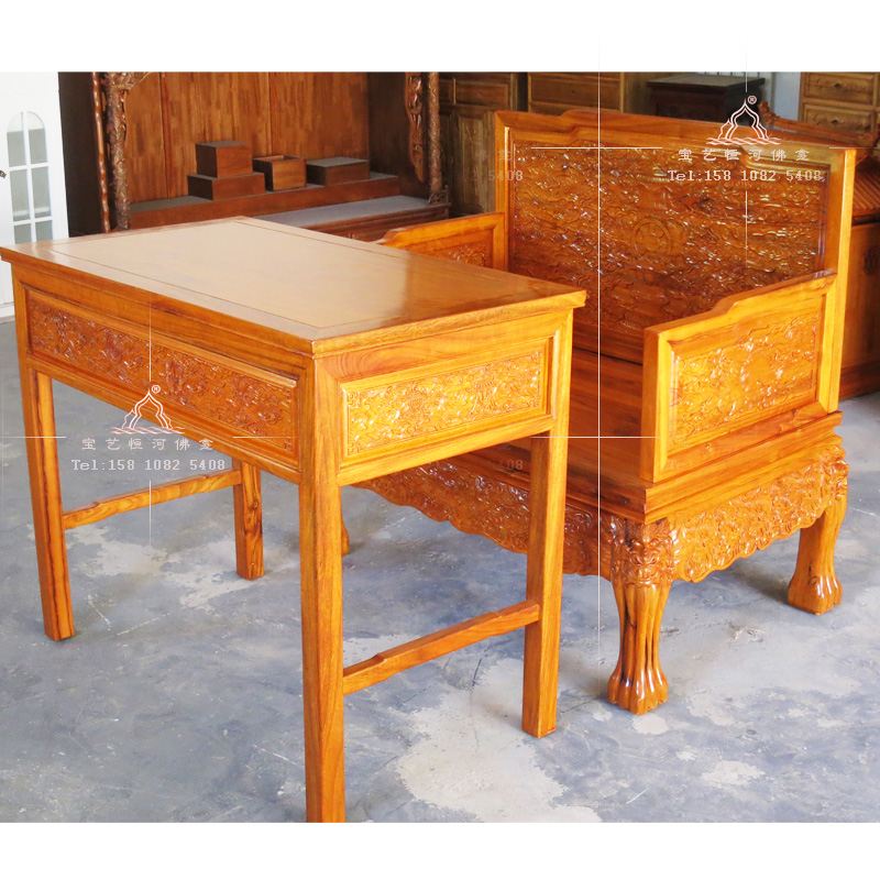 寶藝恒河實(shí)木雕刻密宗上師座椅   藏式法座密宗上師講經(jīng)臺(tái) 佛堂師父講經(jīng)座廠家直銷