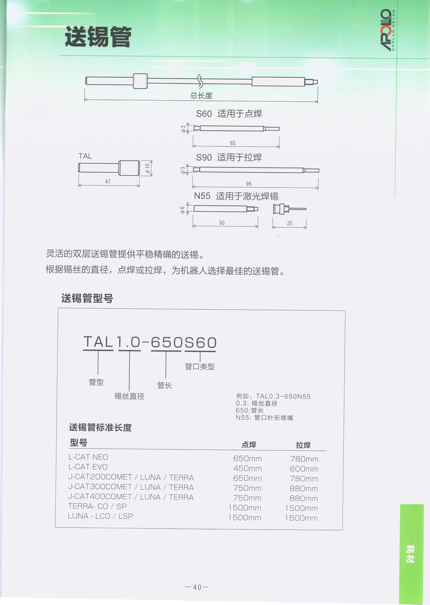 APOLLO*送錫管阿波羅*