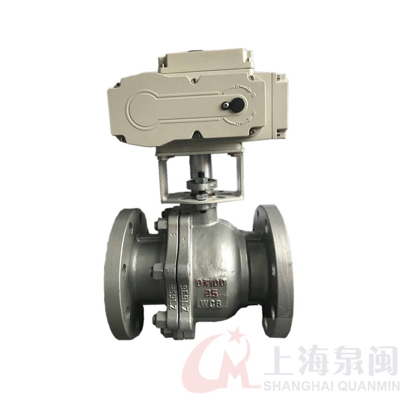上海泉閩Q941F-25C鑄鋼電動球閥 WCB球閥報價 DN100電動球閥采購 25KG壓