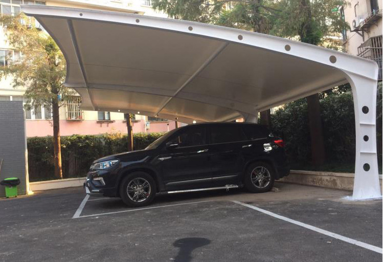 膜結(jié)構(gòu)停車棚工程  球場膜結(jié)構(gòu)雨棚  雙挑斜拉型膜結(jié)構(gòu)停車棚