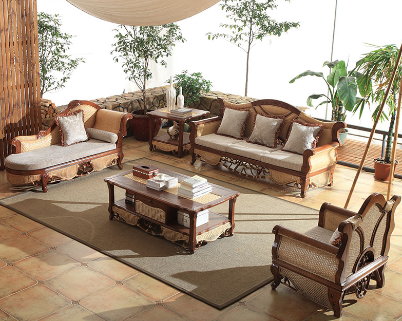 三亞酒店藤沙發(fā)客廳休閑真藤椅沙發(fā)廠家直銷(xiāo)藤編沙發(fā)