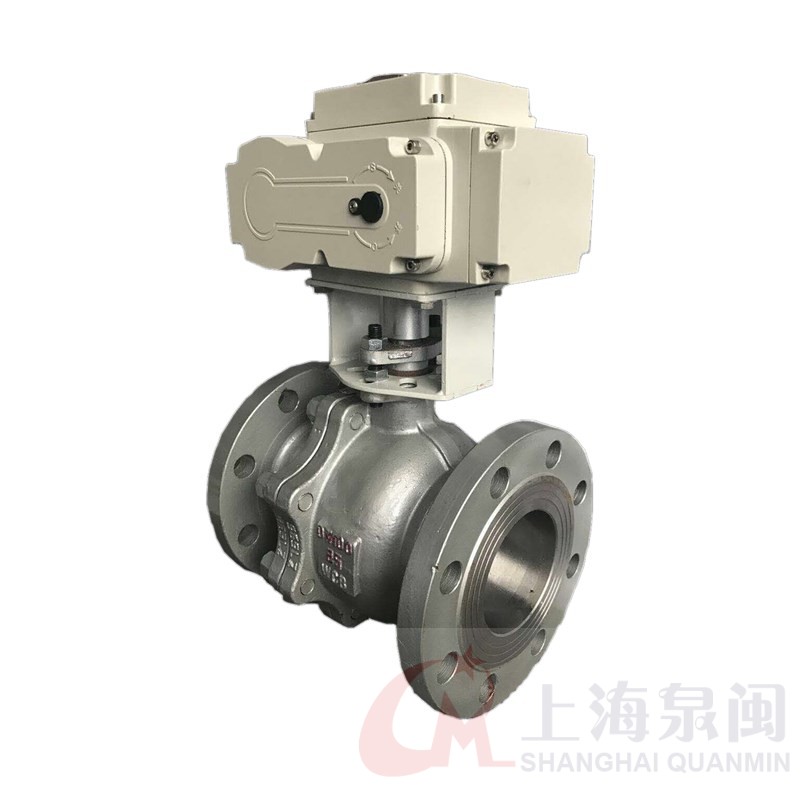 上海泉閩Q941F-25C鑄鋼電動球閥 WCB球閥報價 DN100電動球閥采購 25KG壓