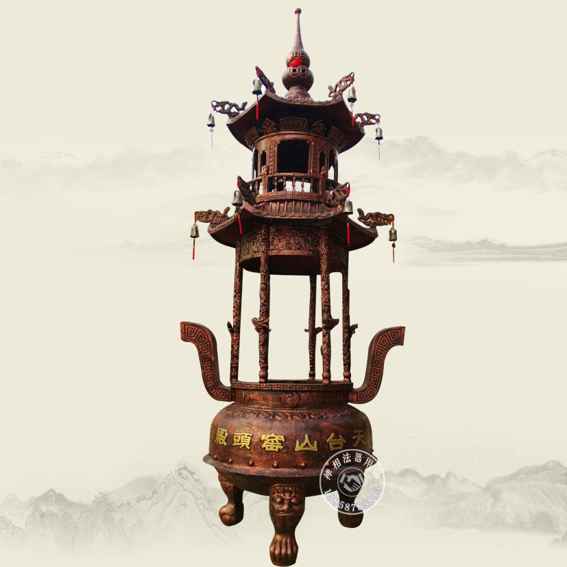 廠家直銷寺院二層寶鼎，邯鄲鑄鐵香爐鼎價格，廣平縣圓形寶鼎定制