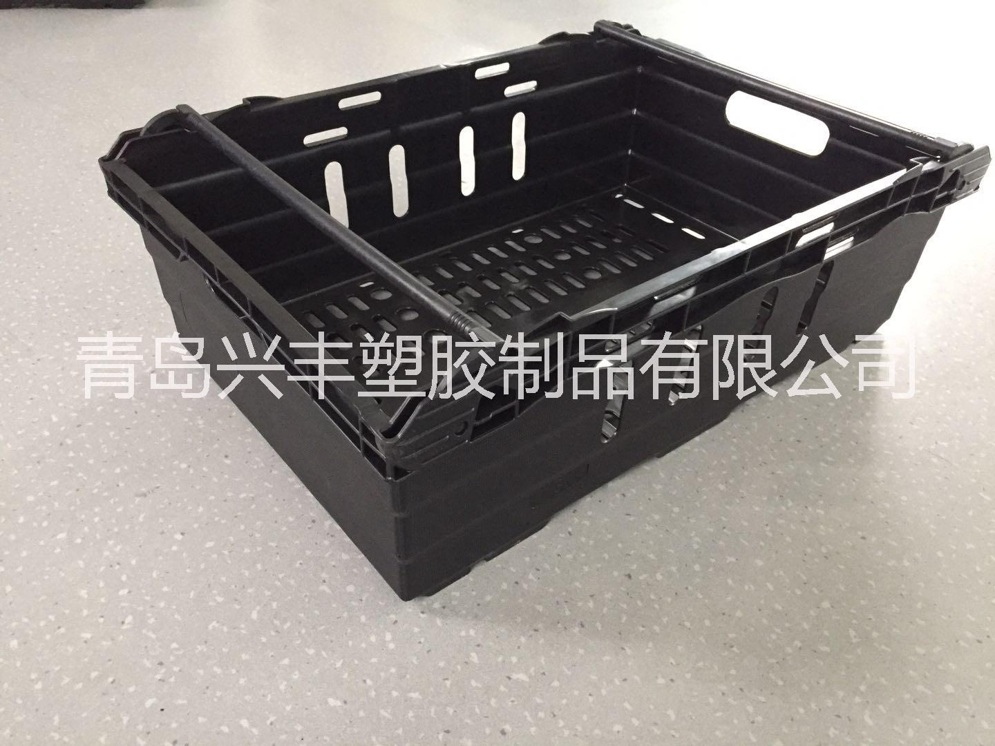 超市*籮 咖啡色塑料周轉(zhuǎn)筐可堆垛可套疊省空間