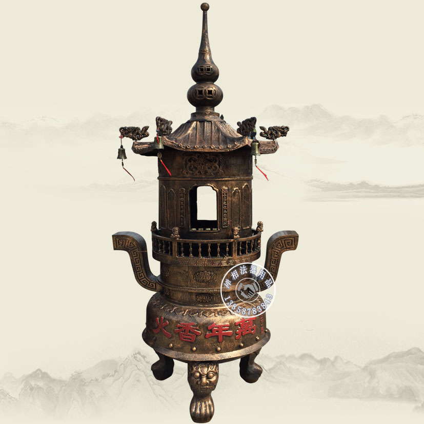 廠家直銷寺院二層寶鼎，邯鄲鑄鐵香爐鼎價格，廣平縣圓形寶鼎定制