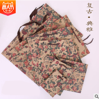 廣西定制復(fù)古玫瑰牛皮紙袋