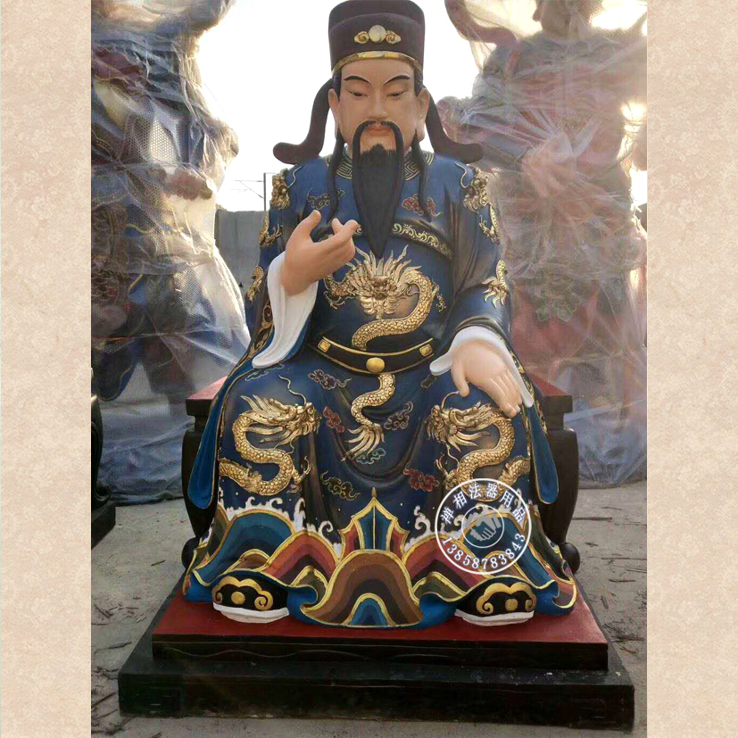 定做道教財(cái)神殿神像 玻璃鋼彩繪五路財(cái)神像價(jià)格