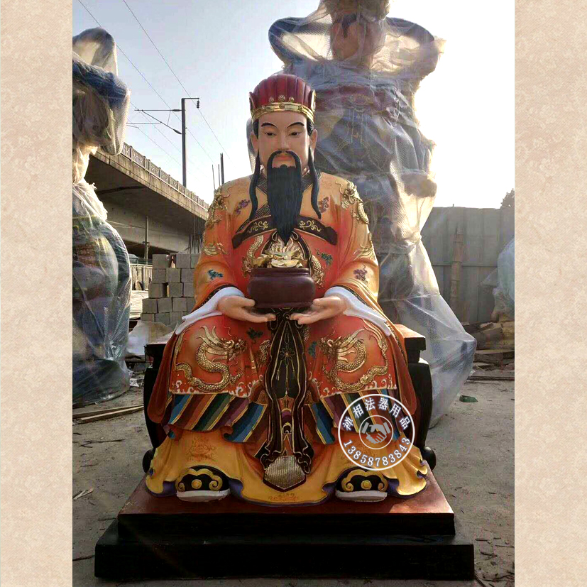 定做道教財(cái)神殿神像 玻璃鋼彩繪五路財(cái)神像價(jià)格