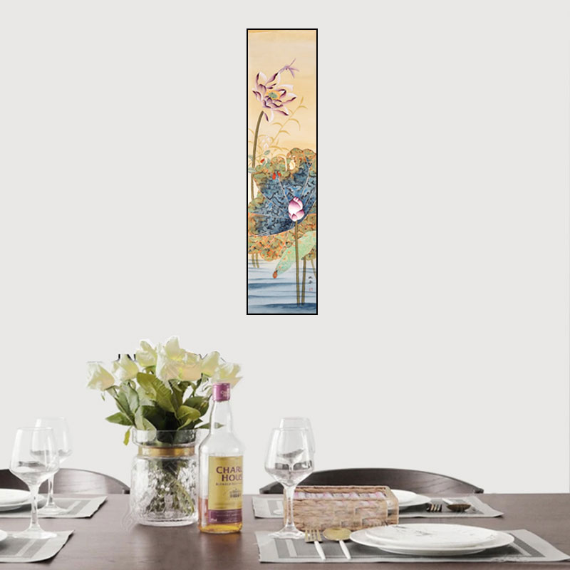 現(xiàn)代簡約掛畫新中式工筆荷花裝飾畫