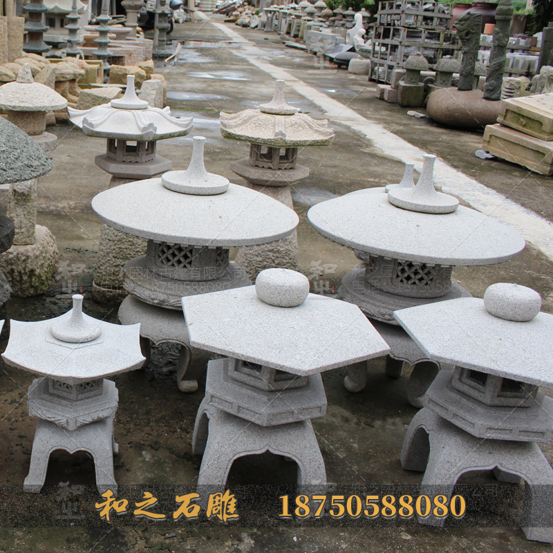 石頭雕刻戶外立式燈箱 石燈顏色多樣造型繁多  石雕石燈