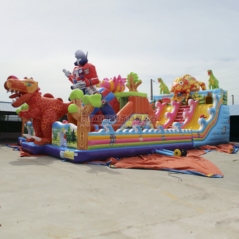 廣場大型充氣滑梯兒童樂園城堡蹦蹦床定制款式尺寸 廣場充氣滑梯