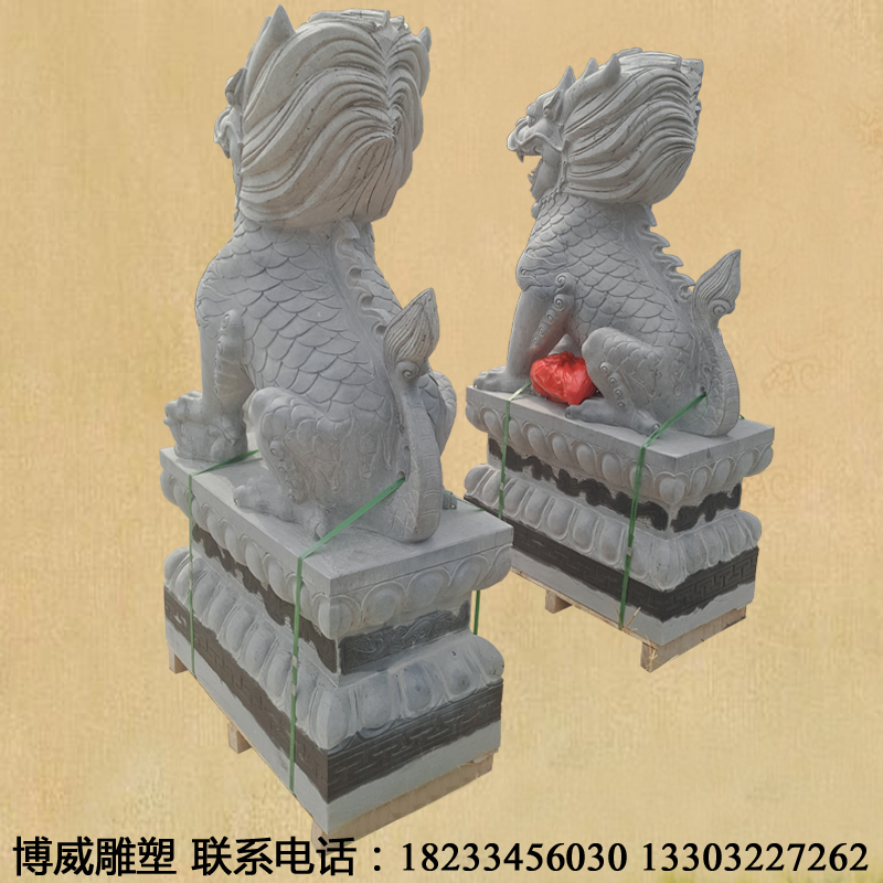 供應石雕青石麒麟晚霞紅麒麟貔貅鎮(zhèn)宅*漢白玉麒麟一對看門廠家直銷