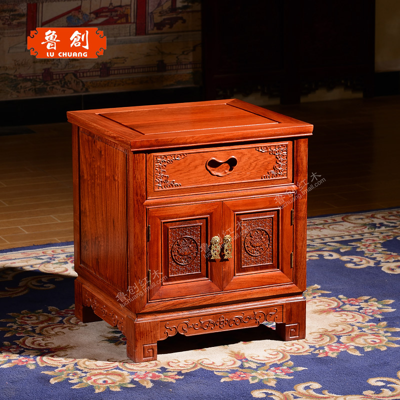 東陽紅木家具批發(fā)魯創(chuàng)紅木家具*花梨木大果紫檀 和諧世家大床