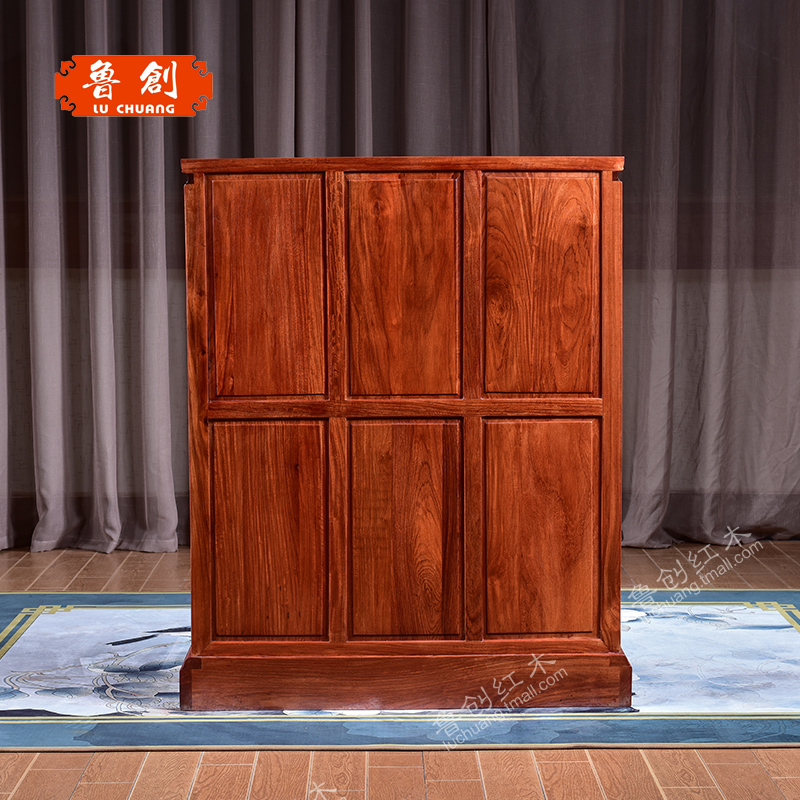 東陽紅木家具市場(chǎng)批發(fā)魯創(chuàng)紅木家具*花梨木大果紫檀臥室衣柜 山水五斗柜