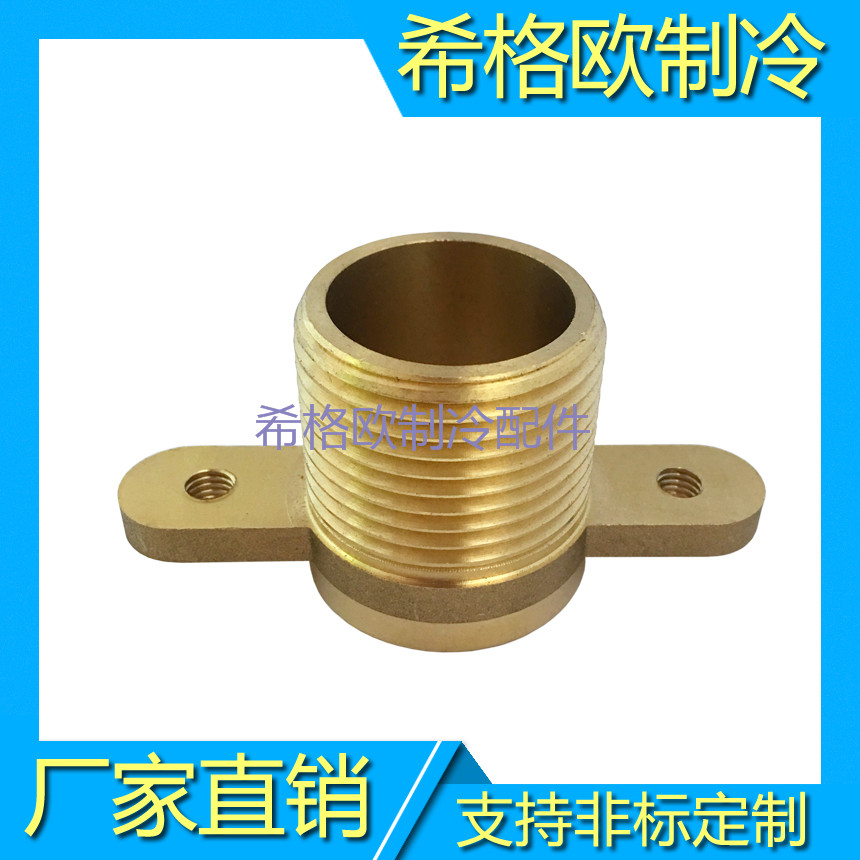 帶耳朵銅接頭 外牙進(jìn)出水管銅接頭 空氣能熱泵空調(diào)銅接頭 1寸轉(zhuǎn)28固定式法蘭銅接頭