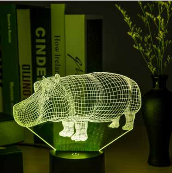 河馬模型LED臺(tái)燈  佛山創(chuàng)意3DLED小夜燈  LED USB廠家供應(yīng)商 LED臺(tái)燈 USB燈報(bào)價(jià)