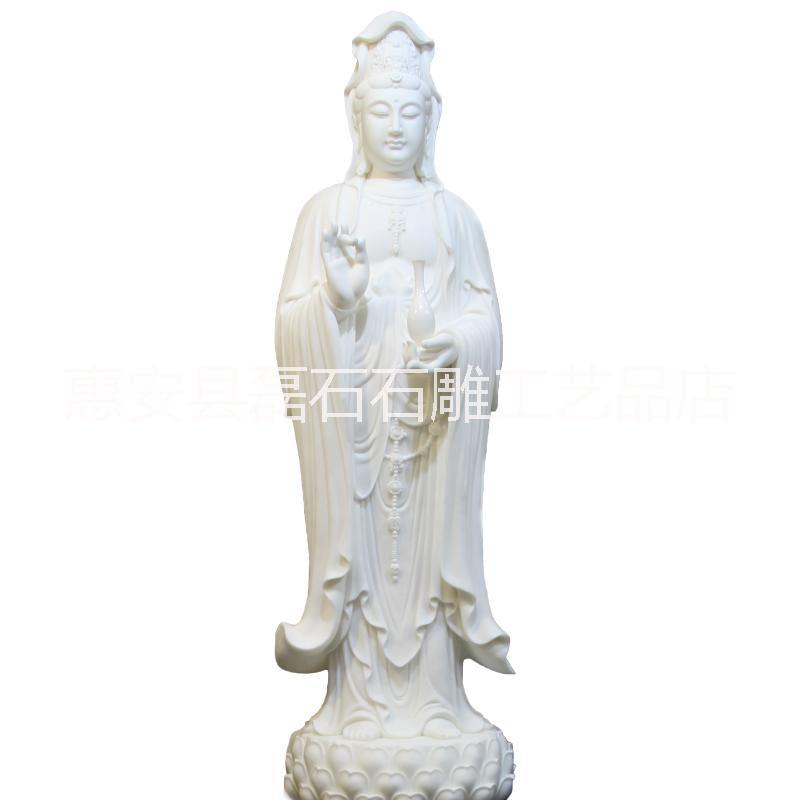 福建石雕 漢白玉觀音菩薩雕像 大型供奉觀音佛像人物雕塑