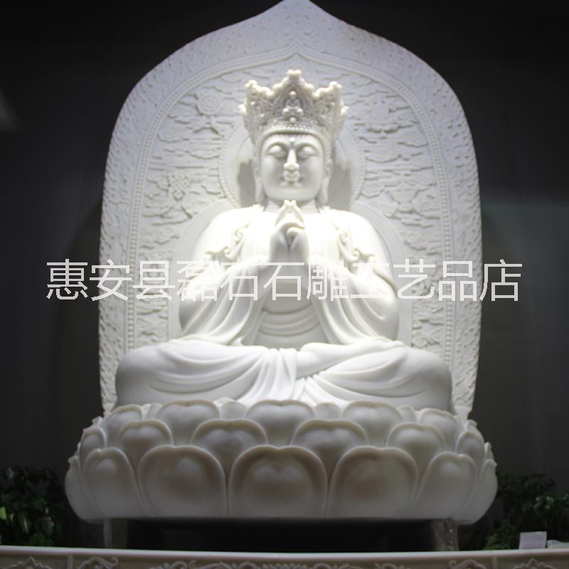 福建供應(yīng)石雕彌勒佛漢白玉佛像雕塑寺院宗祠供奉觀音石像