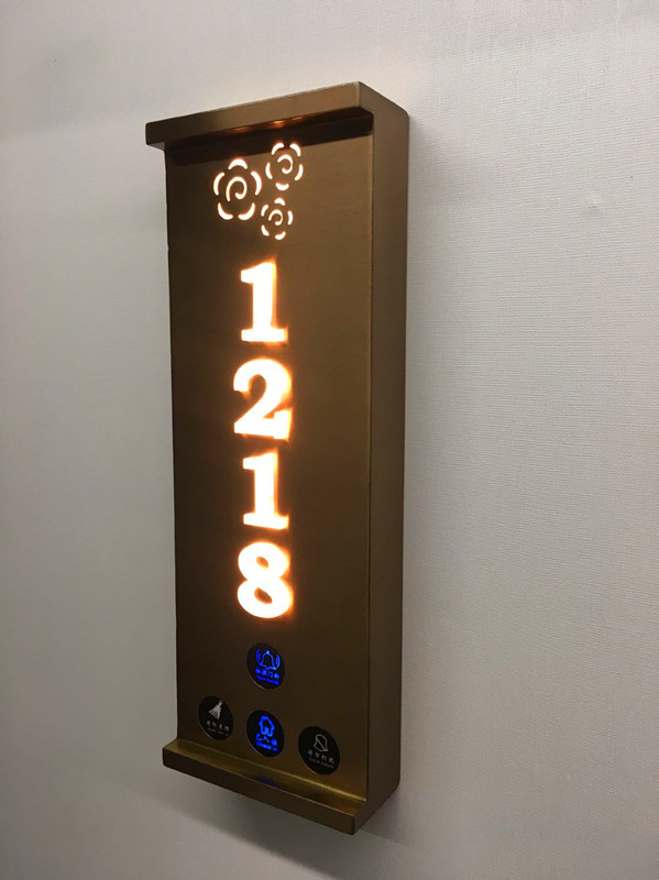 定制酒店電子門(mén)牌不銹鋼水晶門(mén)牌
