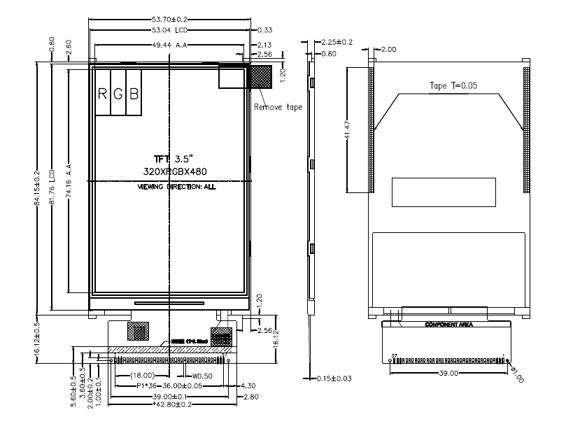 3.5寸40PIN IPS數(shù)碼顯
