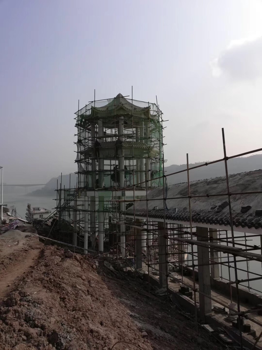 古建涼亭木屋涼亭 飛檐六角涼亭  雙層六角涼亭 古建水泥涼亭