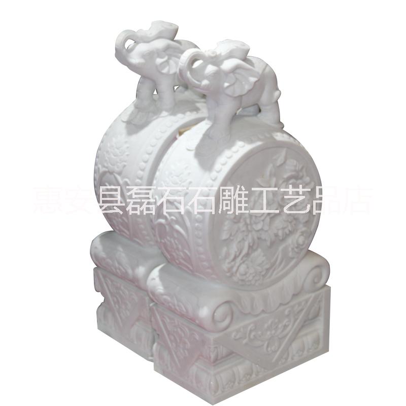 福建廠家直銷 石雕抱鼓石漢白玉招財(cái)門墩庭院別墅裝飾擺件