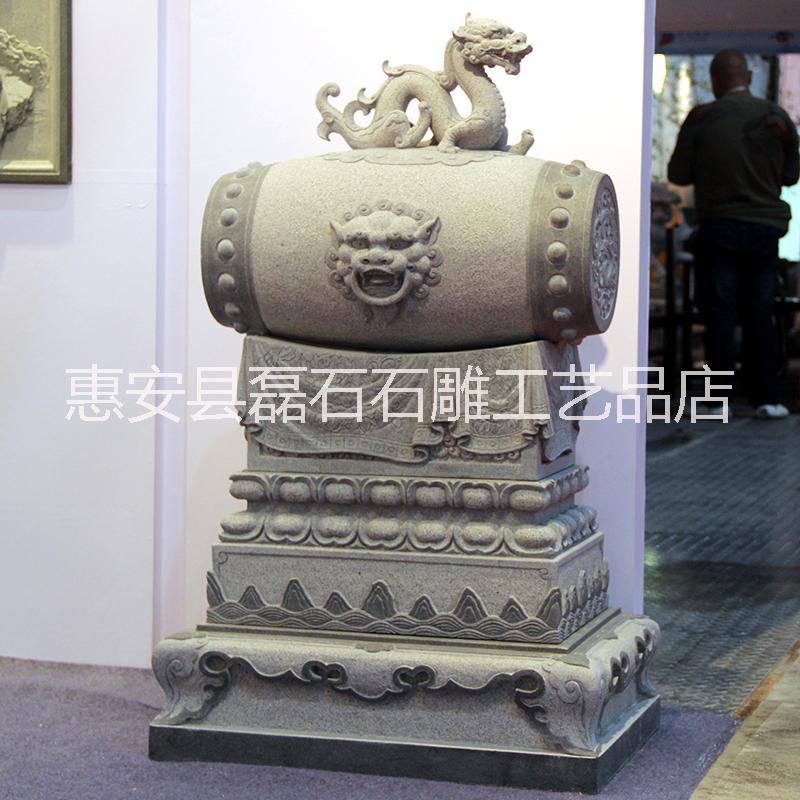 福建廠家定制 石雕門墩招財獅子抱鼓石雕塑中式園林庭院