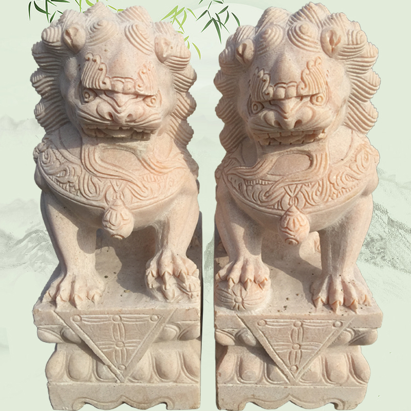 石雕石獅子一對供應(yīng)石獅子墓地小獅子祭祀擺件大型天安門石獅子