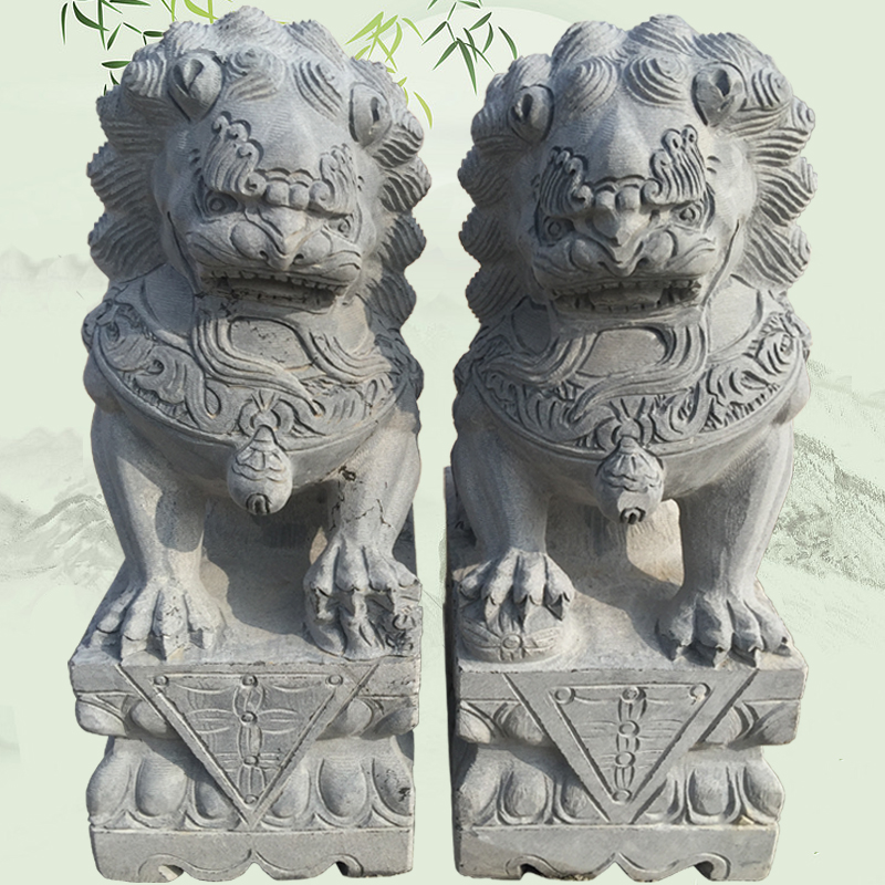 石雕石獅子一對供應(yīng)石獅子墓地小獅子祭祀擺件大型天安門石獅子