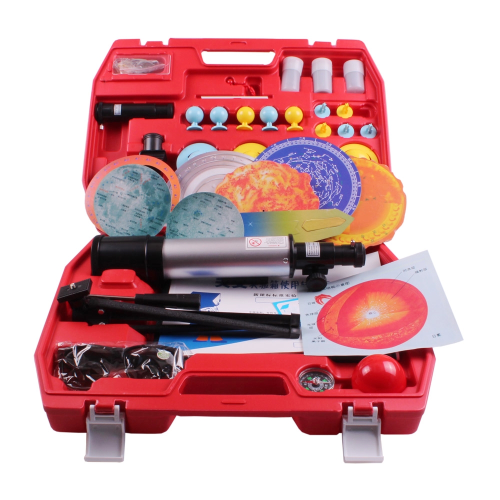 新款小學(xué)天文實(shí)驗(yàn)箱高清學(xué)生望遠(yuǎn)鏡兒童科學(xué)試驗(yàn)天體模型學(xué)具套裝