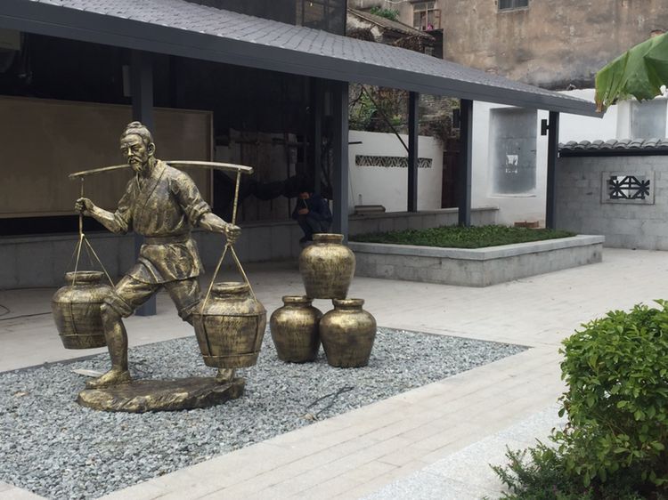 佛山玻璃鋼仿銅人物雕塑造型 園林玻璃鋼制品