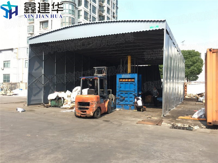 莒南縣戶外伸縮電動(dòng)移動(dòng)推拉雨棚鑫建華安全可靠