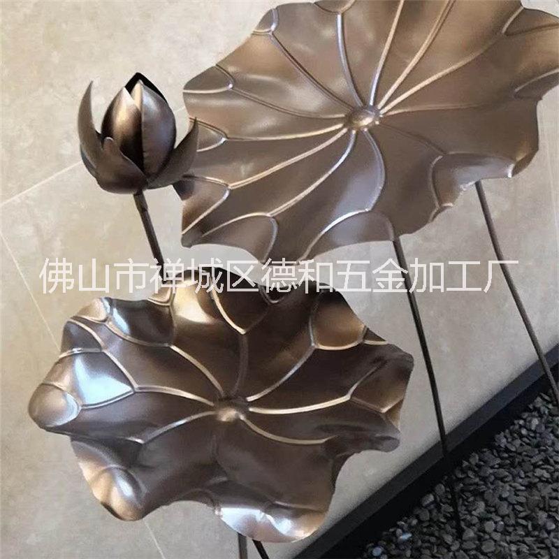 定制不銹鋼荷花荷葉 花園荷花雕塑 不銹鋼荷花雕塑廠家