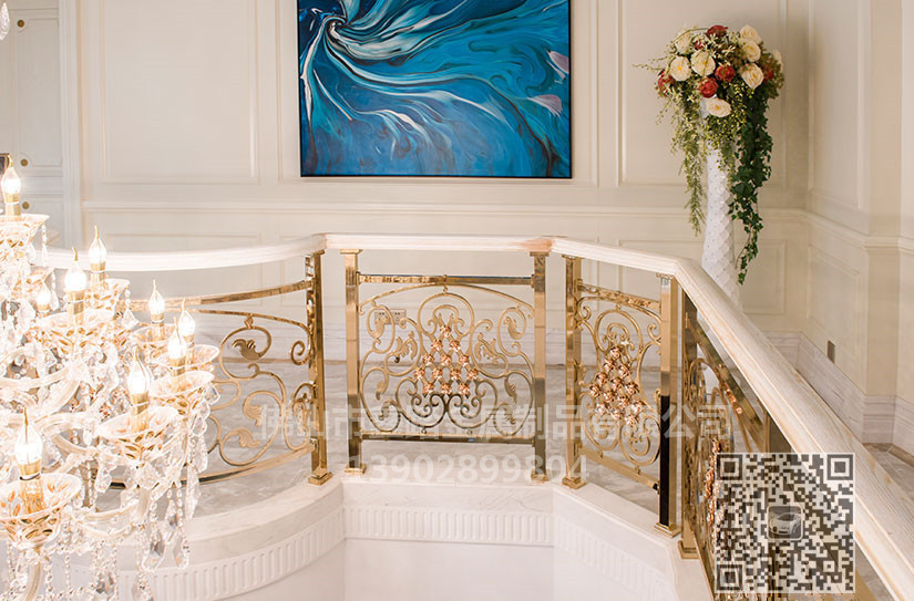鋁藝別墅金屬樓梯護(hù)欄*酒店會(huì)樓 經(jīng)典金屬樓梯護(hù)欄*案例展示
