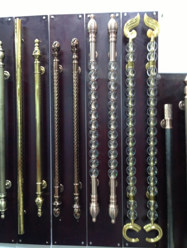 鋁藝雙面雕刻花紋拉手仿古銅鋁板雕刻拉手