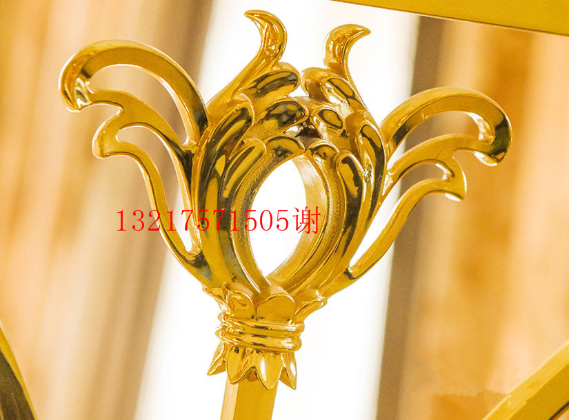 高端整體鋁藝雕花鏤空鍍玫瑰金樓梯護欄 樓梯護欄扶手