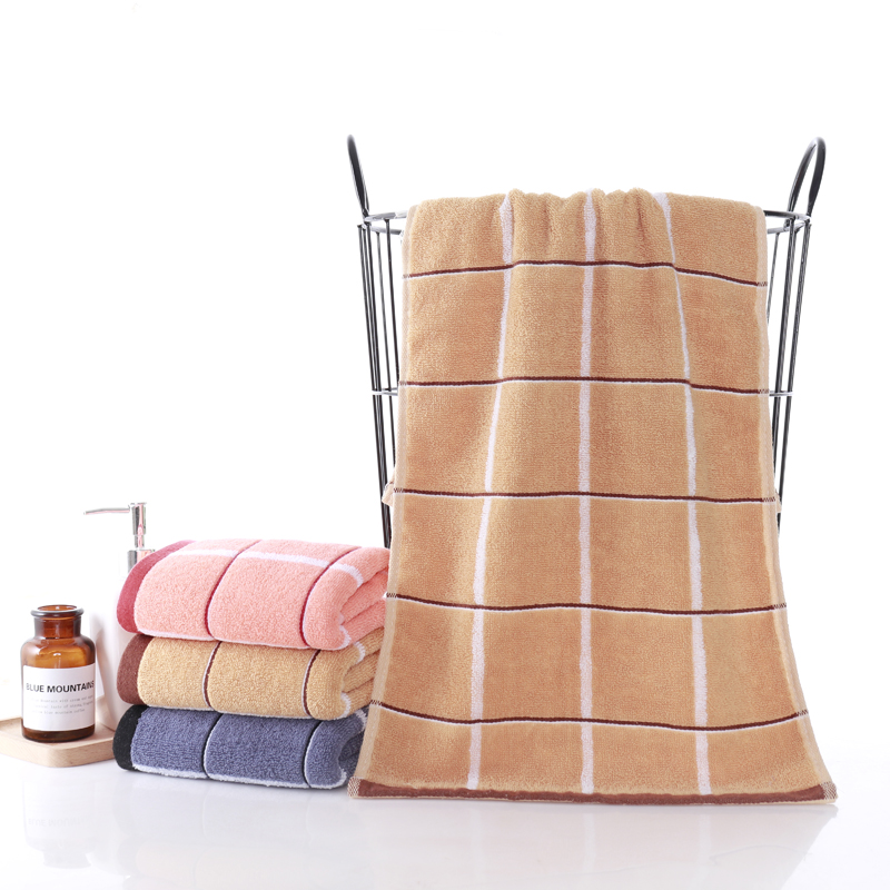 廠家直銷男女通用洗臉面巾家用獨立包裝全棉32股吸水格子毛巾