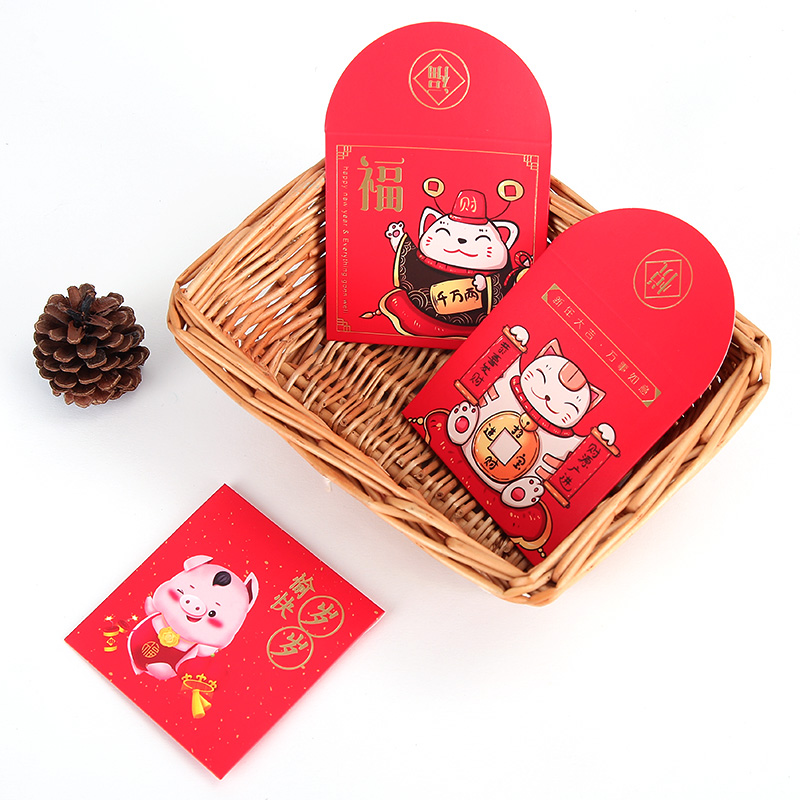 新款創(chuàng)意* 創(chuàng)意* 新年*千百元通用禮金袋大吉大利*請(qǐng)柬 小* 燙金小*