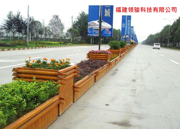 道路隔離組合花箱塑木景觀花箱