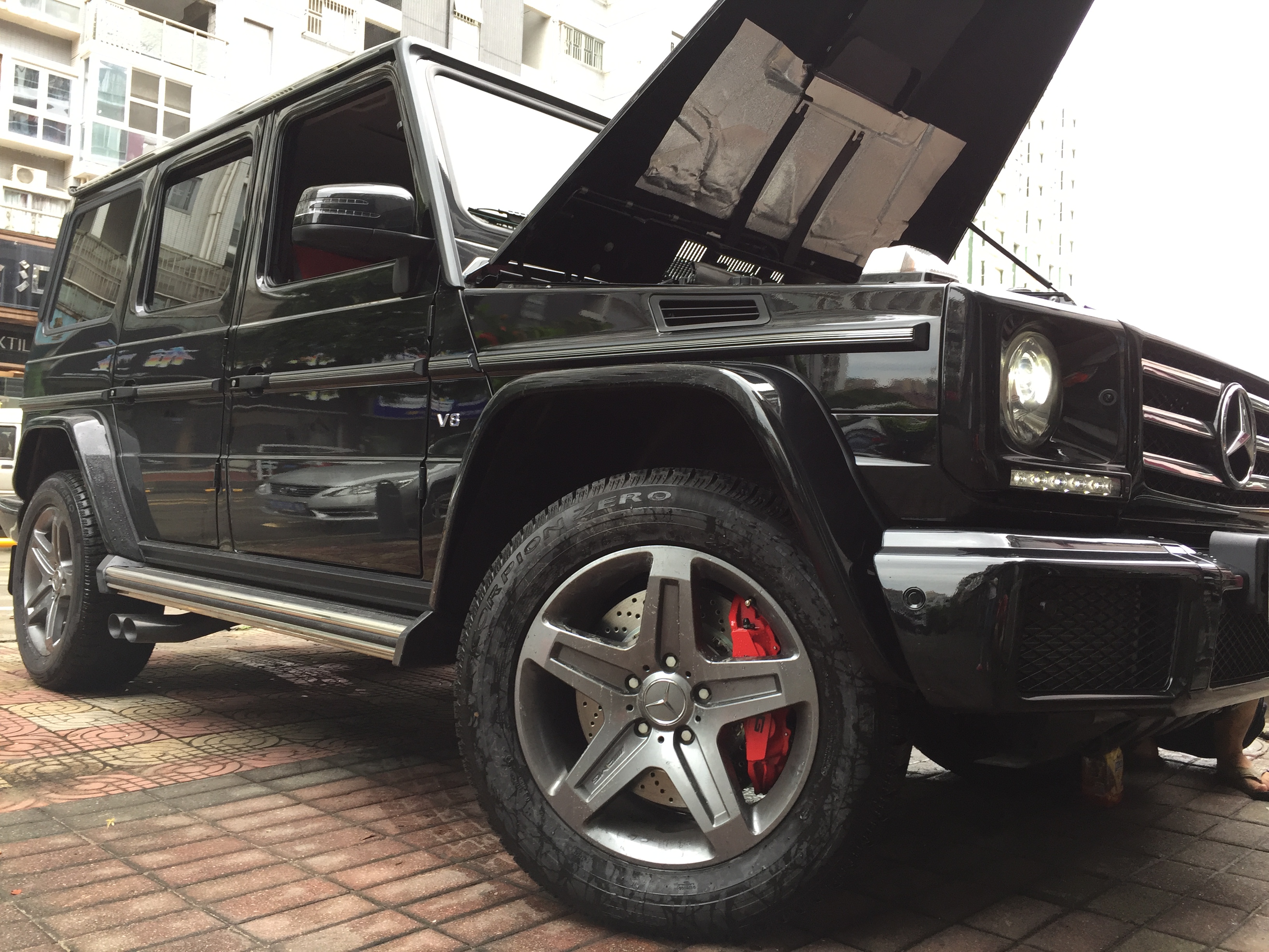 [車精靈改裝]奔馳G500升級AMG*后四Brembo鮑魚AP剎車改裝 AMG剎車AP卡鉗Brembo