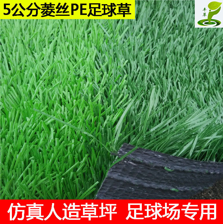 足球場人造草坪5公分耐磨耐用假草坪運動菱形人造草安全環(huán)保PE材質