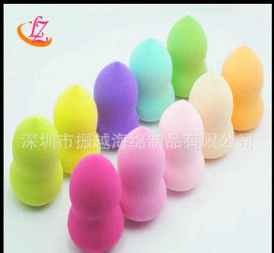 廠家批發(fā) 親水性非乳膠泡水大葫蘆粉撲化妝斜圓形粉撲化妝海綿