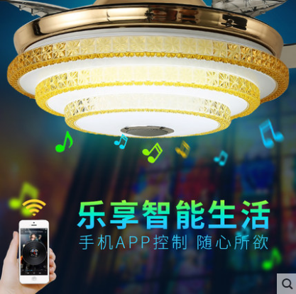 隱形風(fēng)扇廠家直銷LED電風(fēng)扇吊燈餐廳家用