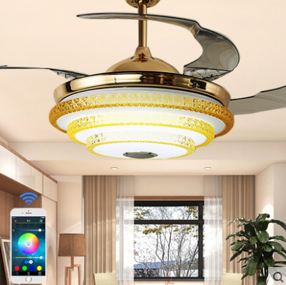 隱形風(fēng)扇廠家直銷LED電風(fēng)扇吊燈餐廳家用