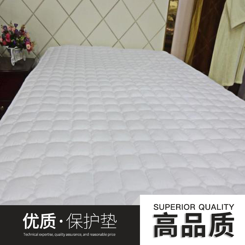 五*酒店布草床上用品酒店用品 酒店保護(hù)墊白色純棉