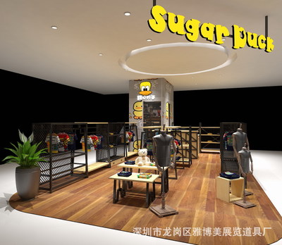 童裝展柜 廠家定制復(fù)古風(fēng)童裝中島架 童裝店烤漆展柜  *惠