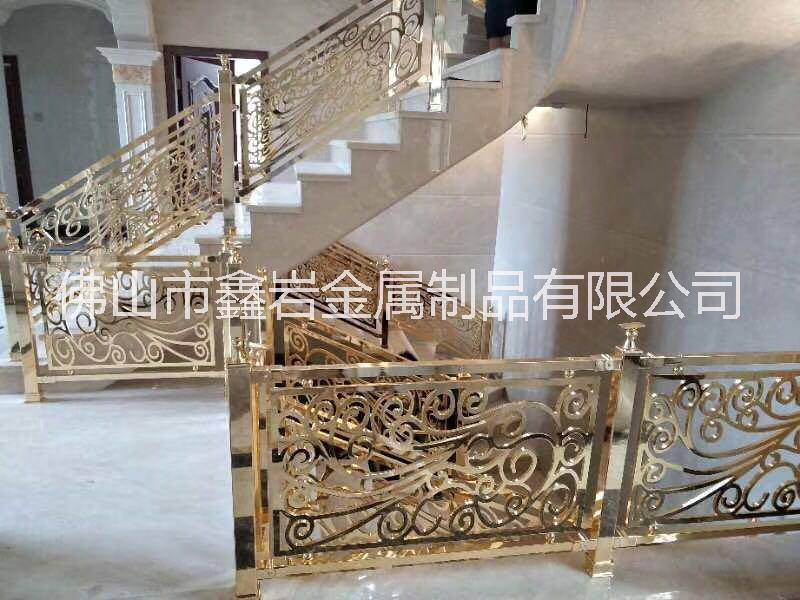 室內(nèi)樓梯扶手大全_樓梯護(hù)欄廠家_鑫巖金屬廠 廣東*銅樓梯_在線直銷
