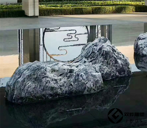 園林造景石頭花園草坪景觀石石頭紋路好