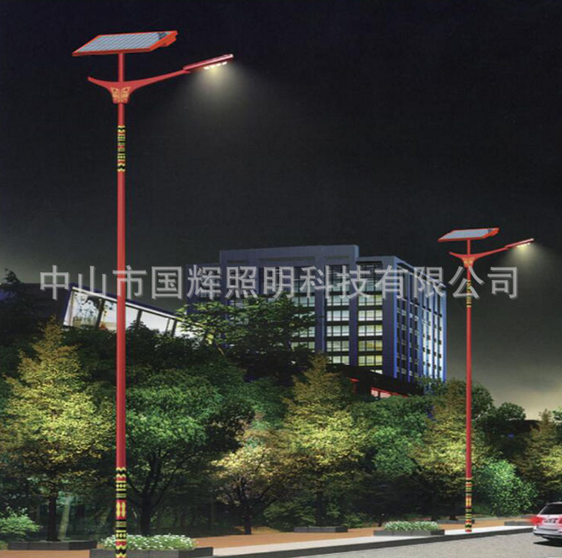 新農(nóng)村建設(shè)6米30W太陽能路燈 民族花紋特色 藝術(shù)景觀路燈