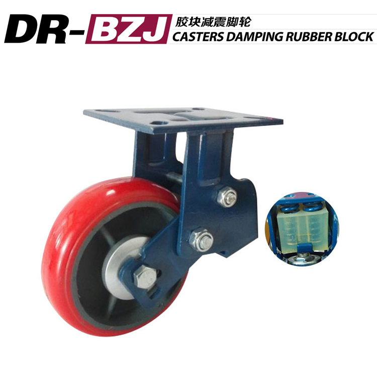 東瑞腳輪 雙彈簧腳輪工業(yè)腳輪韓式減震6寸萬向剎車輪子 廠家* DR-BZJ 減震萬向剎車腳輪